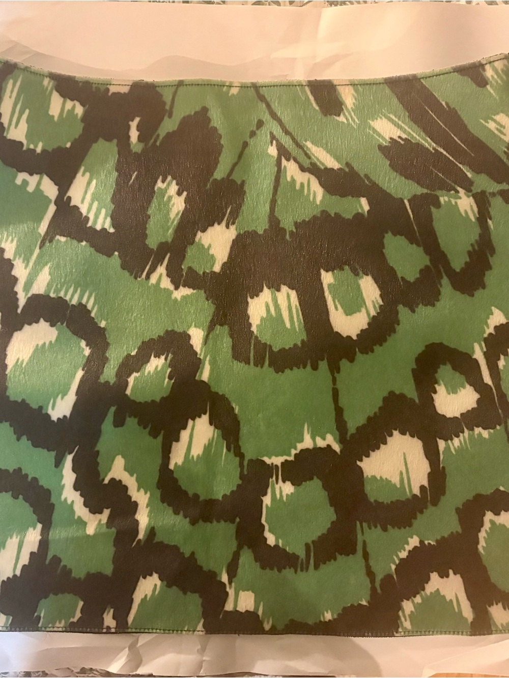 French Connection Green and Brown Animal Print Pillow Cover